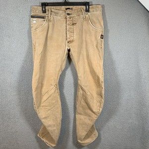 G-Star Raw Riley Loose Tapered Men's Brown Jeans Button Fly size W36 L32